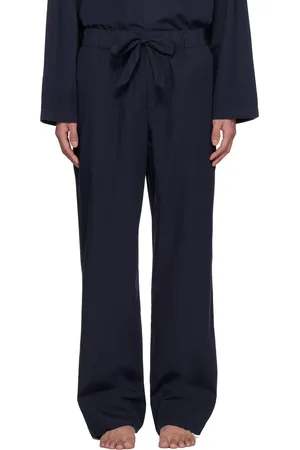 Tekla Navy Poplin Pyjama Pants