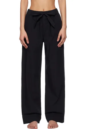 Tekla Black Poplin Pyjama Pants