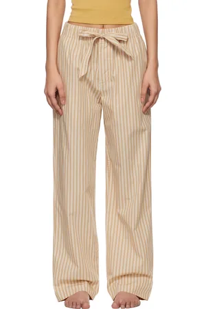 Tekla Tan & Beige Poplin Pyjama Pants