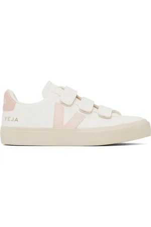 Veja White & Pink Recife Leather Sneakers