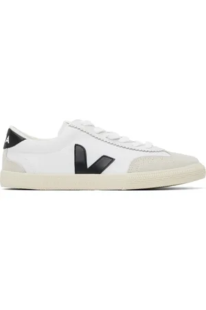 Veja White & Black Volley Canvas Sneakers