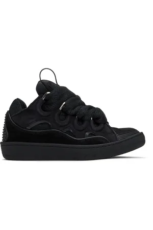 Lanvin Black Curb Leather Sneakers