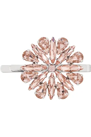 Simone Rocha Silver & Pink Crystal Blossom Hair Clip