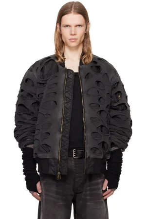 ALEXANDER DIGENOVA Black & Brown Double Layer Reversible Bomber Jacket