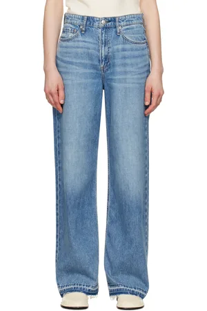 RAG&BONE Blue Featherweight Logan Wide-Leg Jeans