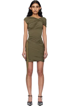 Helmut Lang Khaki Sleeveless Wind Minidress