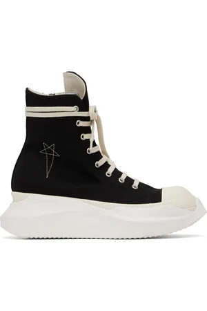 Rick Owens Black Hollywood Jumbo Laces Abstract Sneakers