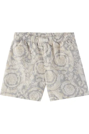 VERSACE Kids Gray Barocco Swim Shorts