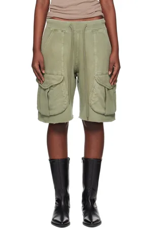 R13 Green Multipocket Relaxed Sweat Shorts