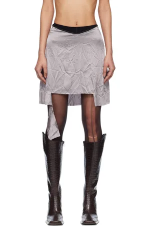 Liza Keane Silver Pyjama Miniskirt