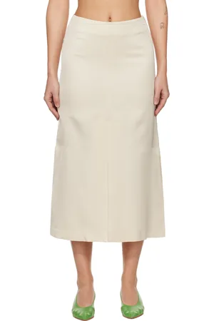 Recto Off-White Front Slit Midi Skirt