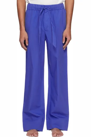 Tekla Blue Poplin Pyjama Pants