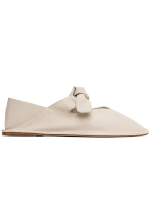 Hereu Off-White Llasada Supple Shiny Ballerina Flats