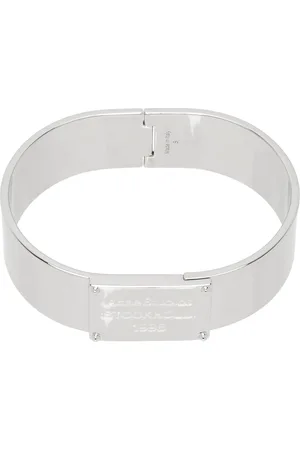 Acne Studios Silver Engraved Logo Bracelet