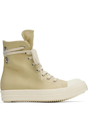 Rick Owens Beige Hollywood Overdyed Denim Sneakers