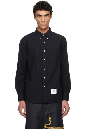 Thom Browne Navy Oxford Armband Shirt