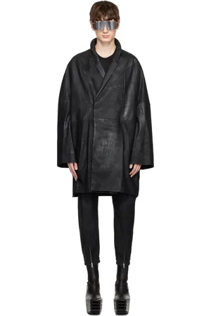 Rick Owens Black Hollywood Oversized Arrowhead JMF Leather Jacket