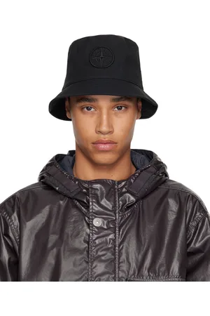 Stone Island Black Cotton Reps Bucket Hat