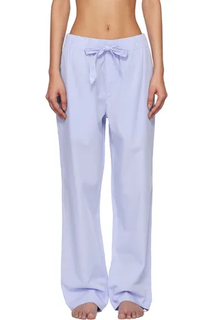 Tekla Blue Poplin Pyjama Pants