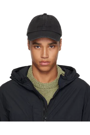 Stone Island Black Brushed Cotton Gabardine Cap