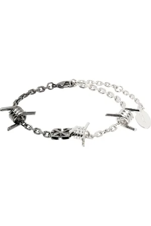 OFF-WHITE Silver & Gunmetal Barbed Wire Bracelet