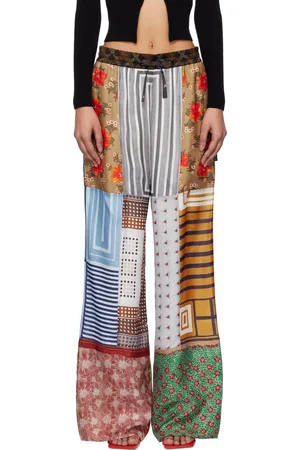 Marine Serre Multicolor Regenerated Silk Scarves Drawstring Trousers