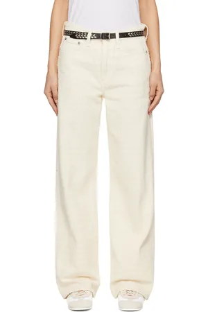 RAG&BONE Off-White Logan Mid-Rise Wide Leg Jeans
