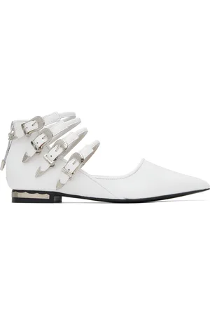 TOGA PULLA White Polido Multi Strap Ballerina Flats