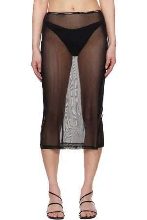 Silk Laundry Mesh Midi Skirt