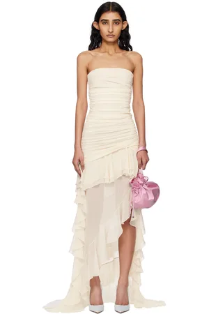 BLUMARINE Off-White Jersey Bustier Maxi Dress