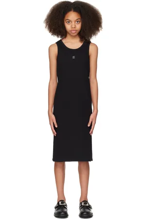 Givenchy Kids Black Logo Plaque Maxi Dress