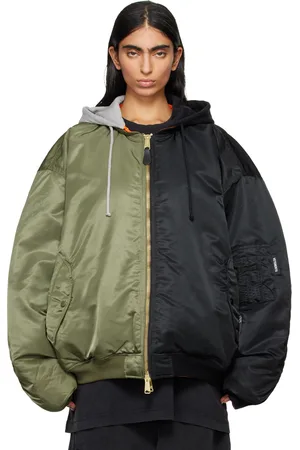 Vetements Khaki & Black Alpha Industries Edition Split Hooded Reversible Bomber Jacket