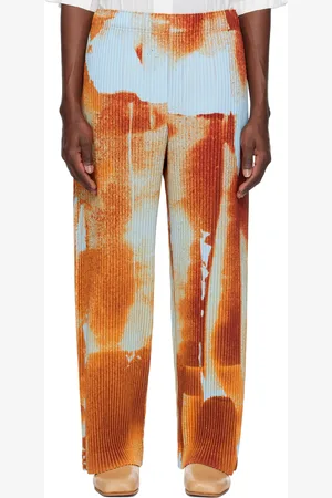 Issey Miyake Orange & Blue Wind Walk Trousers
