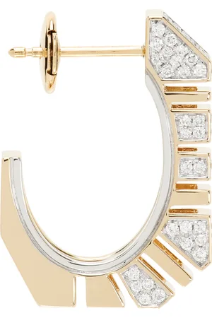 Rainbow K Gold & White Gold Bold Nano Pavé Single Earring