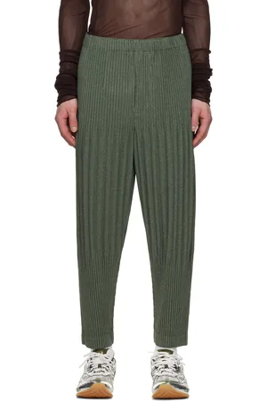 Issey Miyake Khaki Heather Pleats Trousers