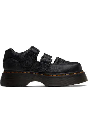 Dr. Martens Black Buzz Milled Nappa Leather Mary Jane Loafers