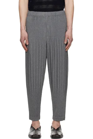 Issey Miyake Gray Heather Pleats Trousers