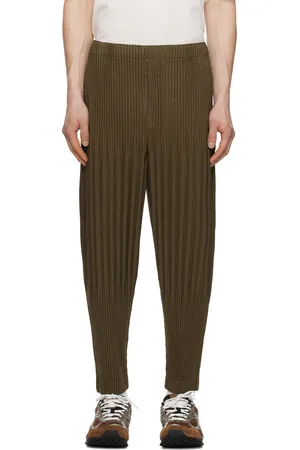 Issey Miyake Brown Heather Pleats Trousers