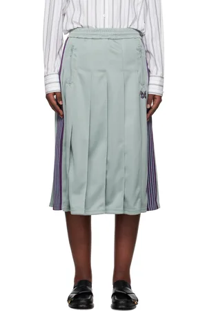 Pins & Needles Blue Pleated Track Midi Skirt