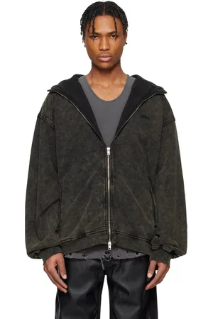 JUUN.J Dyed High-Neck Zip-up Hoodie