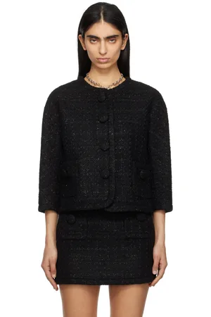 Marc Jacobs Black Tweed Backwards Lady Jacket