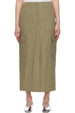 Max Mara Green Calais Midi Skirt