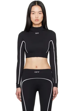 OFF-WHITE Black Stamp Seamless Crop Top