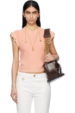 Chloé Pink Short-Sleeve Knit Sweater
