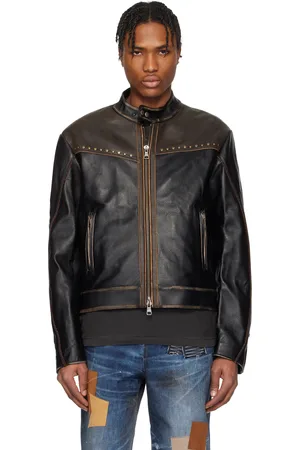 Andersson Bell SSENSE Exclusive Brown & Vintage Biker Leather Jacket