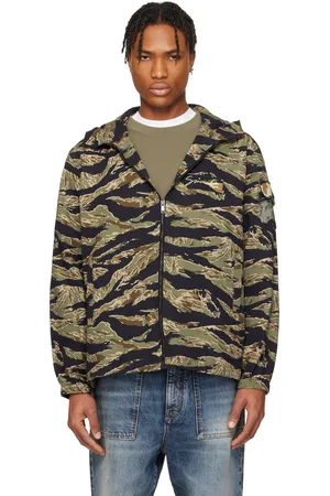 Givenchy Black & Khaki Camo Print Windbreaker Jacket