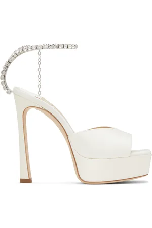 Jimmy Choo SSENSE Exclusive Off-White Saeda 125 Heeled Sandals