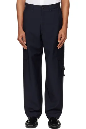 Givenchy Navy Wool & Mohair Cargo Pants