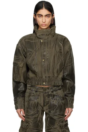 Vaquera Khaki Painted Workwear Bomber Jacket