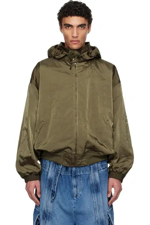 Hed Mayner Khaki Stowaway Hood Bomber Jacket